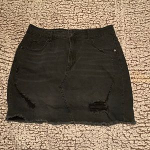 Wild Fable Womens Ripped Jean Skirt Mini Black Size Small